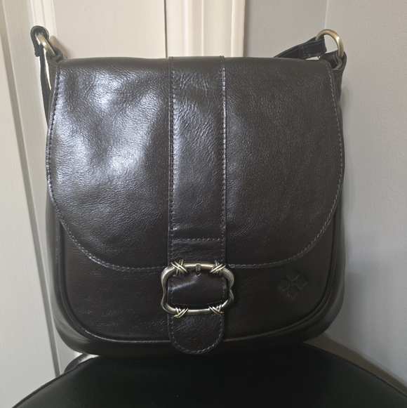 New: Patricia Nash Roana N/S Belted Crossbody - Color: Chocolate - Picture 2 of 10
